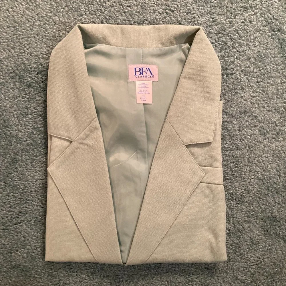 NWT Blair BFA Classics Vintage 90s Blazer Short Sleeve Career Green Size 16